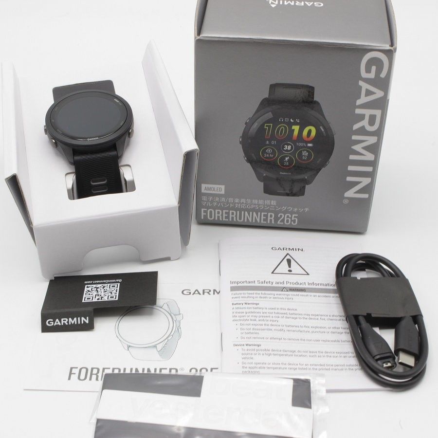 【美品】GARMIN Forerunner 265 Music Black 010-02810-40 スマートフォン ガーミン フォアランナー ミュージック 本体