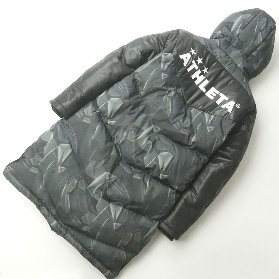 極美品 ATHLETA アスレタ 幾何学 撥水ナイロン パーカ マキシロング丈 