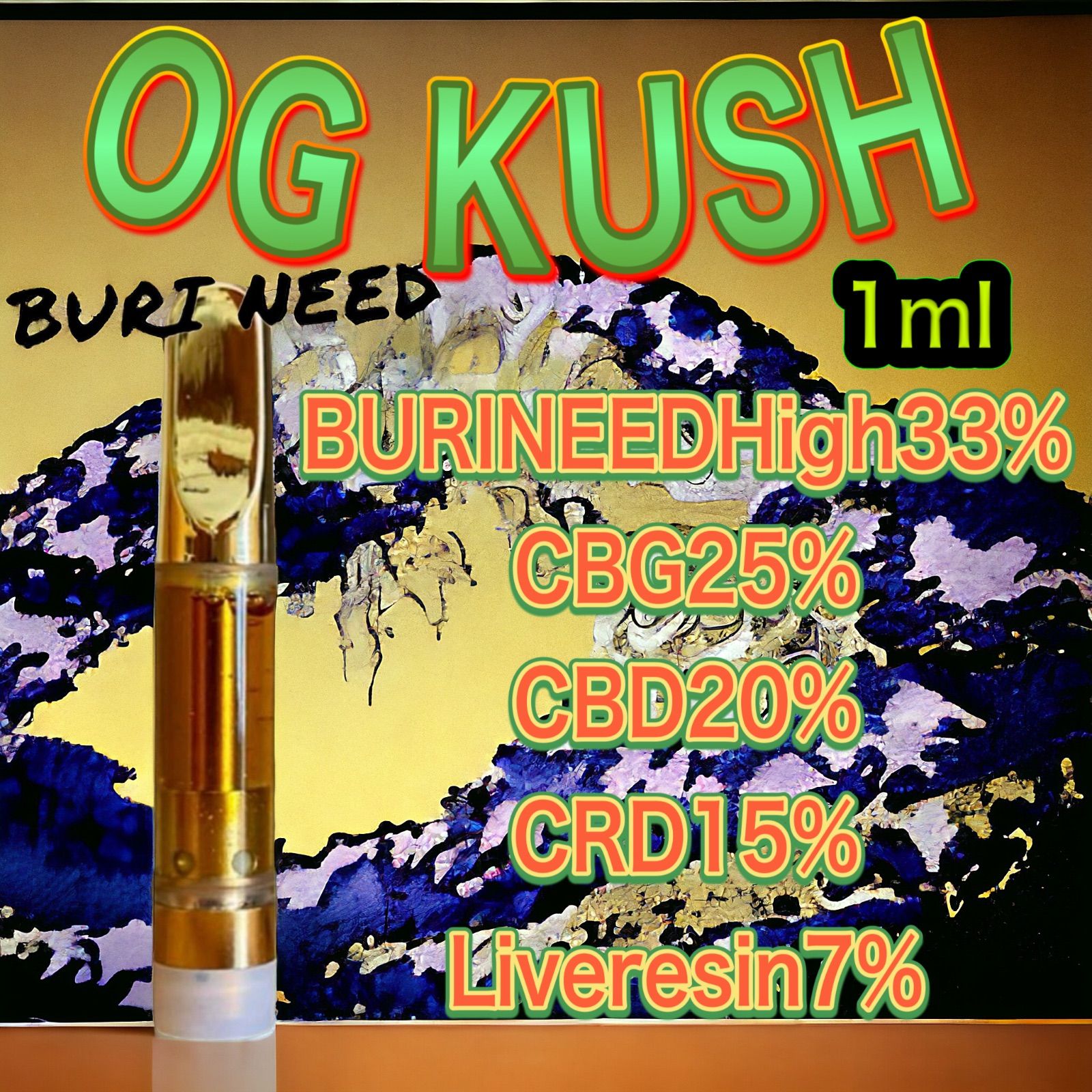 OG KUSH】1ml CBD H4CBD CBN CRD CBG CRDP リキッド 天然大麻