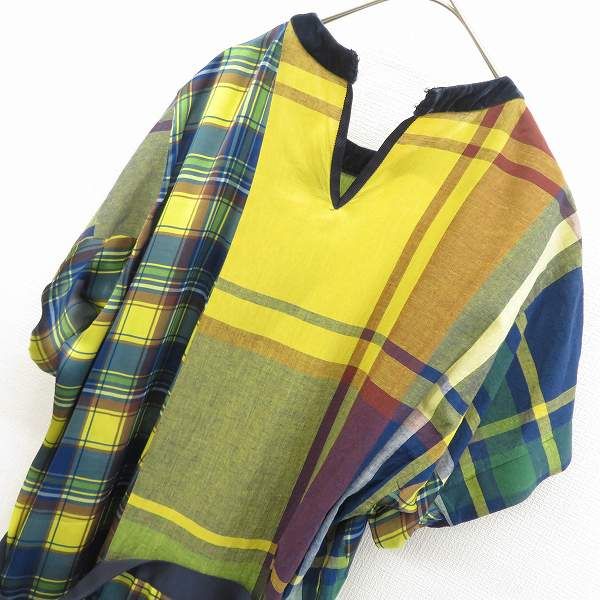 サカイ sacai ワンピース ロング チェック 飾りベルト付き プリーツ