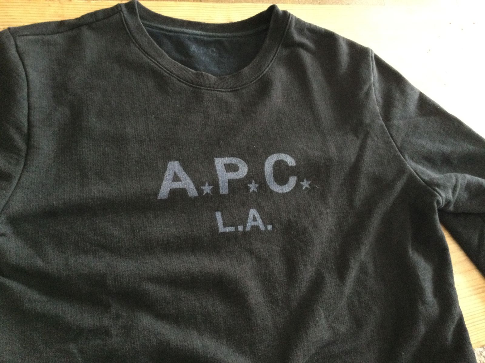4206 A.P.C. スウェット M メンズ ブラック アーペーセー APC