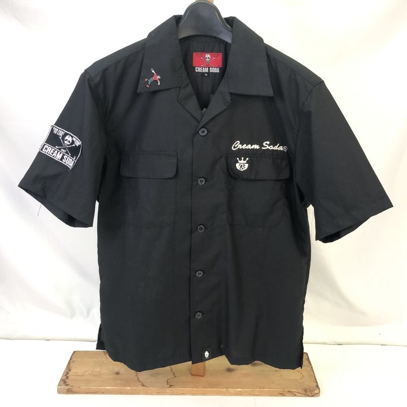 クリームソーダVネックシャツ 半袖 黒とオレンジ クリームソーダVネックシャツ 半袖 黒とオレンジ クリームソーダV