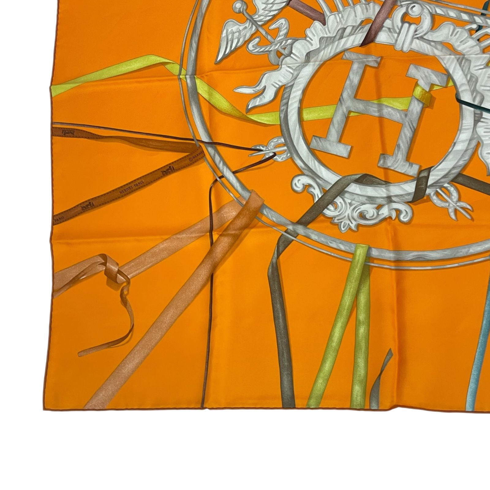 極美品 ★HERMES★ スカーフ カレ90 カレの赴くままに シルク オレンジ エルメス HERMES カレ90 CARRE KANTHA スカーフ オレンジ シルク