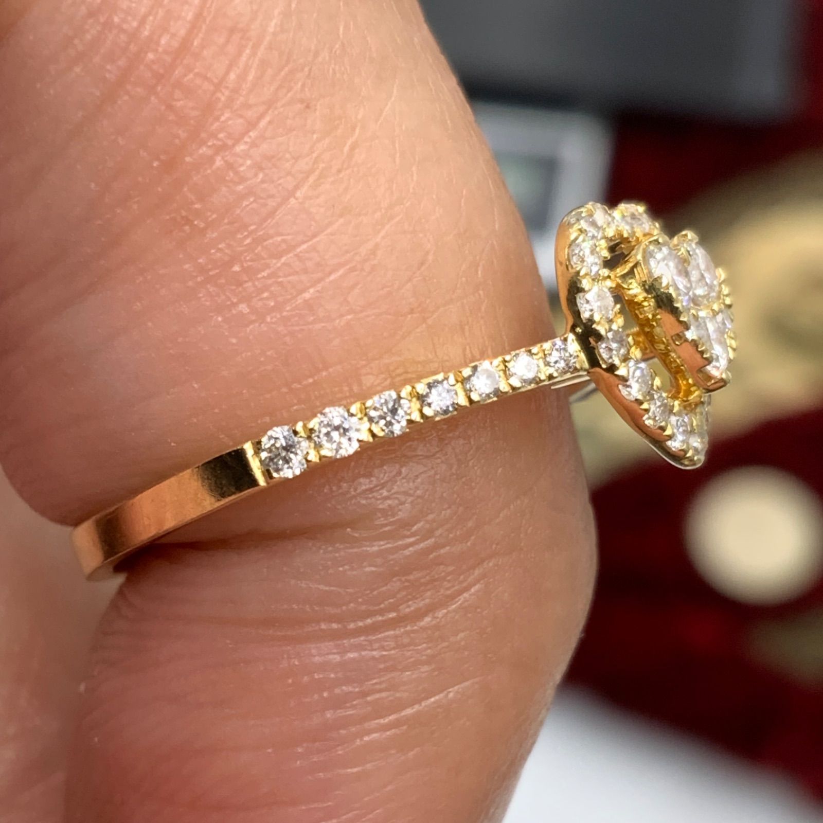 K18 18金 ダイヤリング デザインリング 2.1g 0.4ct - メルカリ