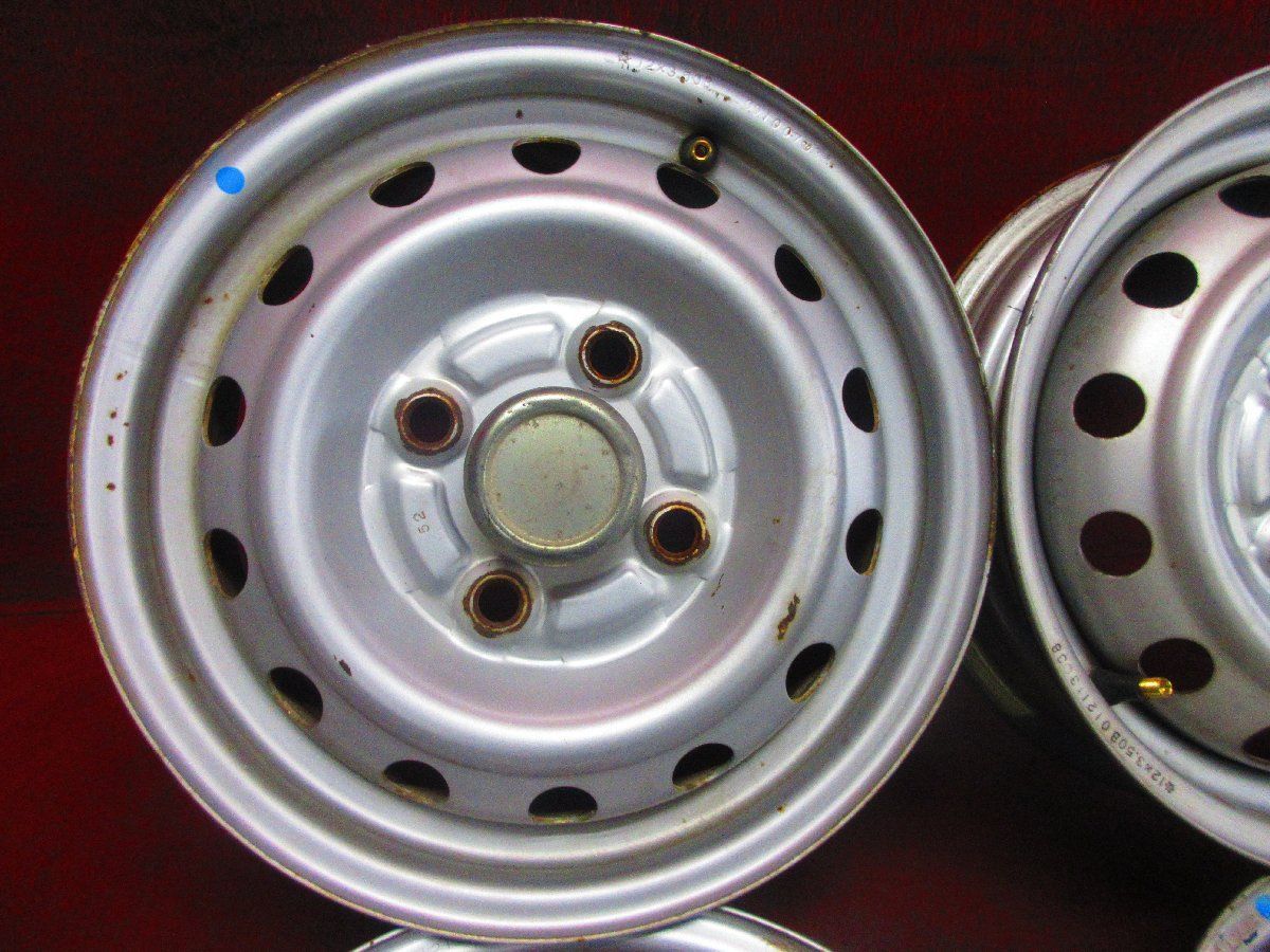 スチール ホイール 4本 12×3.50B 4穴 PCD 100 35 ハブ径 56 ホンダ バモス ホビオ アクティ等 三菱 ミニキャブ◆51986H