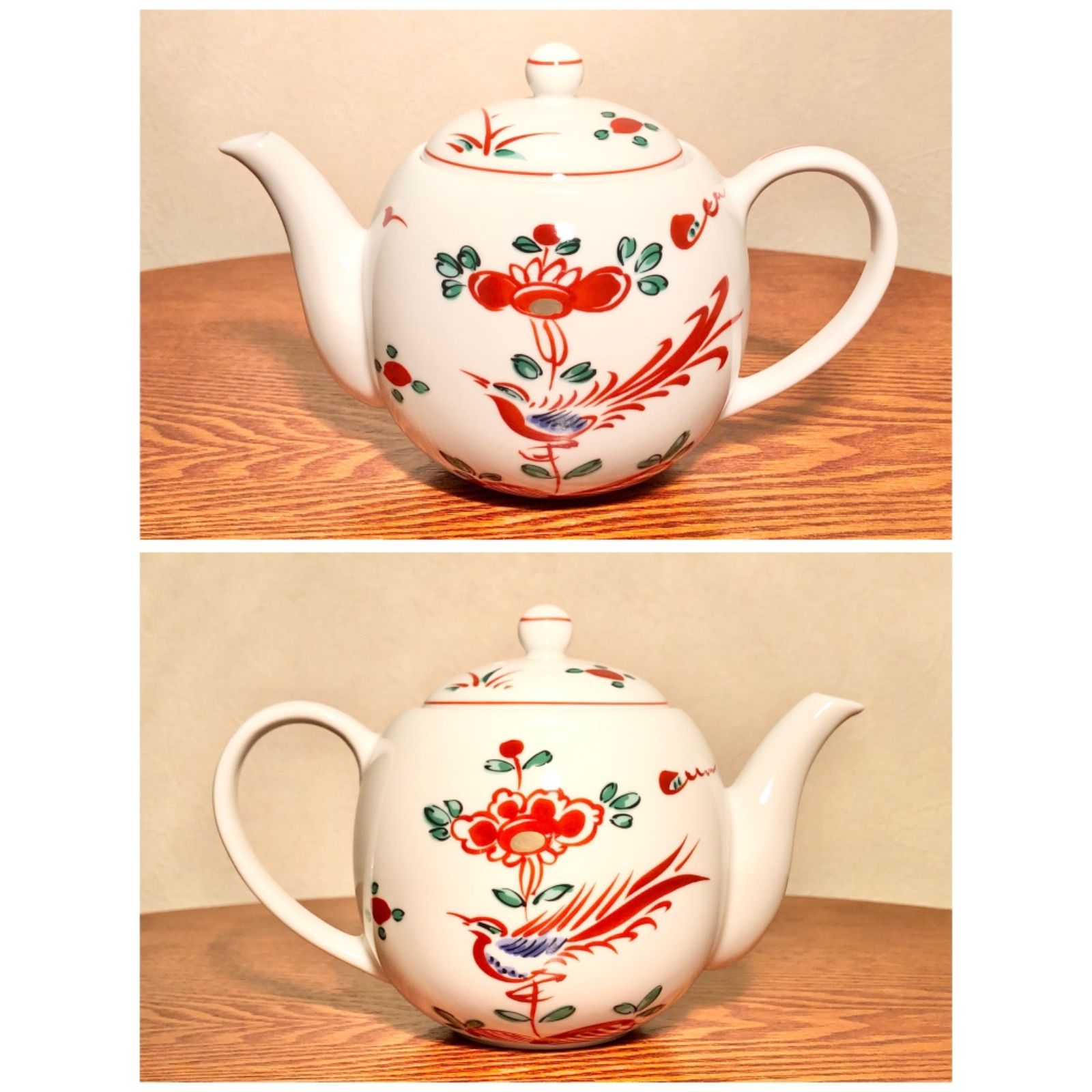 美品】◉橘吉／たち吉◉赤絵花鳥◉ポット◉急須◉陶器製◉ - メルカリ