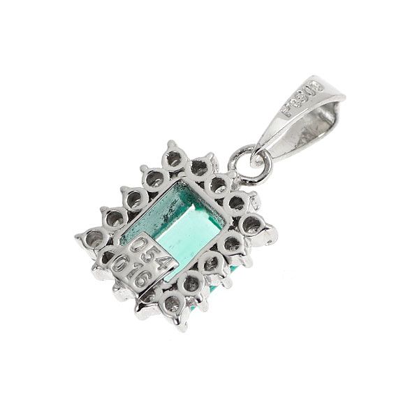 Pt900エメラルドとダイヤのトップ Pt900 コロンビア産(F1) エメラルド ダイヤモンド ペンダント