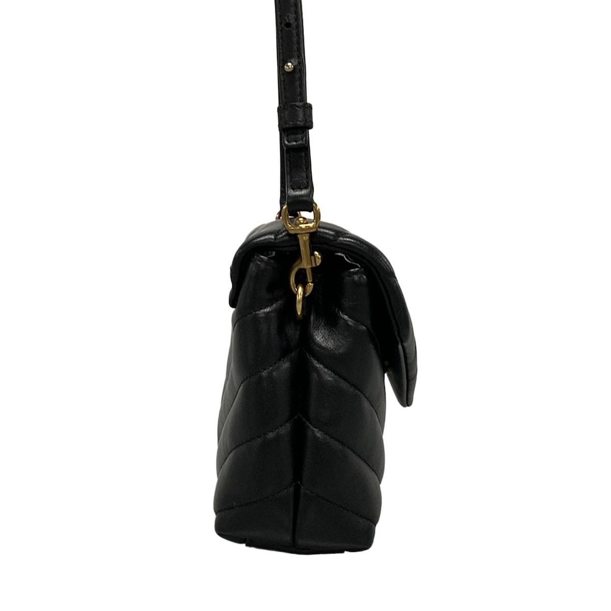 SAINT LAURENT PARIS サンローランパリ ショルダーバッグ モノグラム ルル 467072 黒 ゴールド金具 レザー