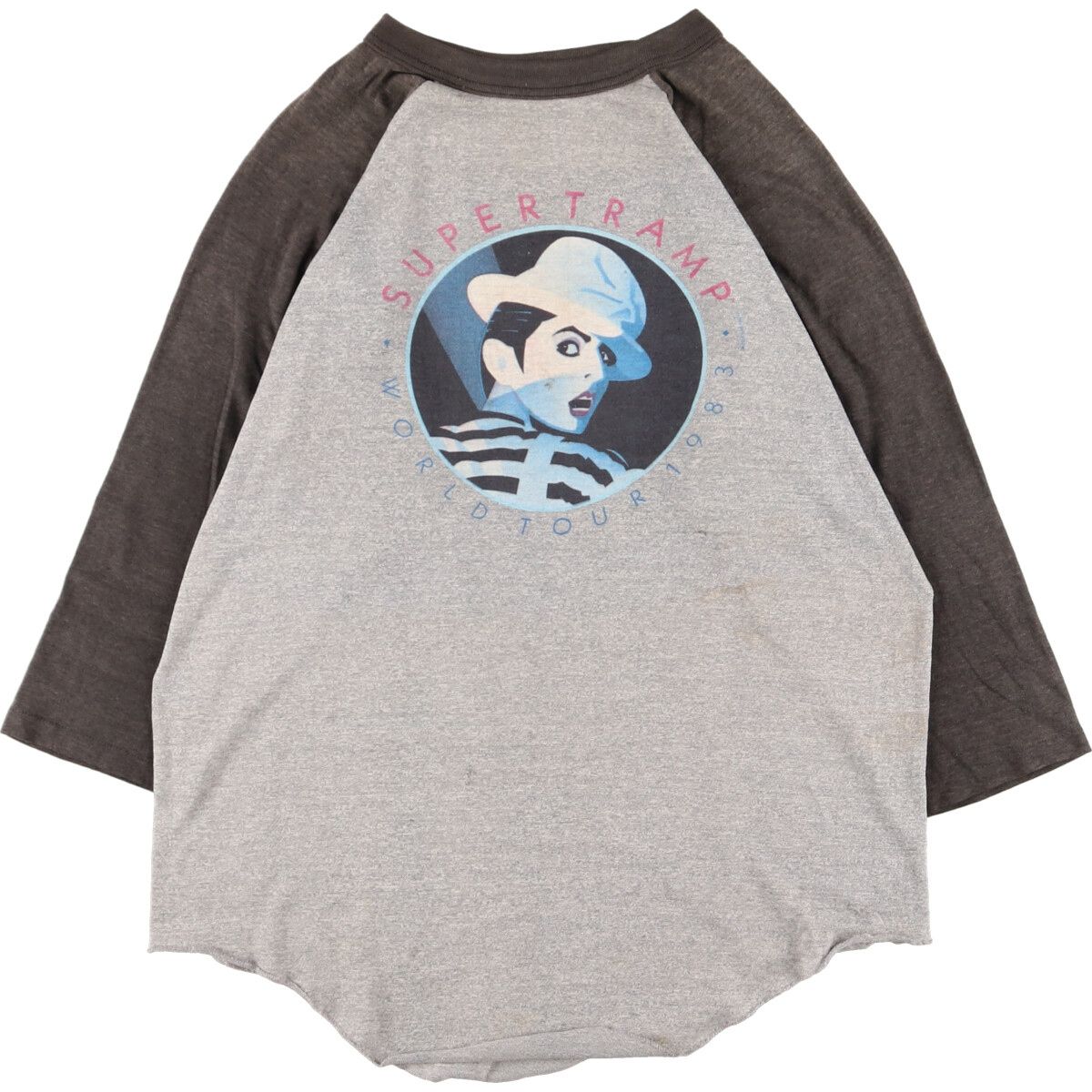 古着 80年代 SUPERTRAMP スーパートランプ 七分袖 両面プリント 