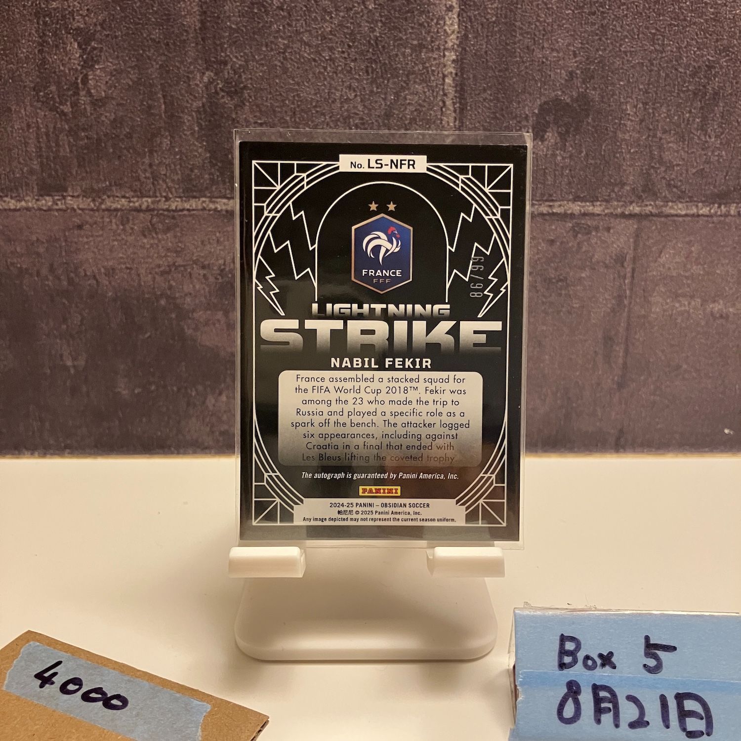 2024-25 Panini Obsidian International Nabil Fekir 86/99 直筆