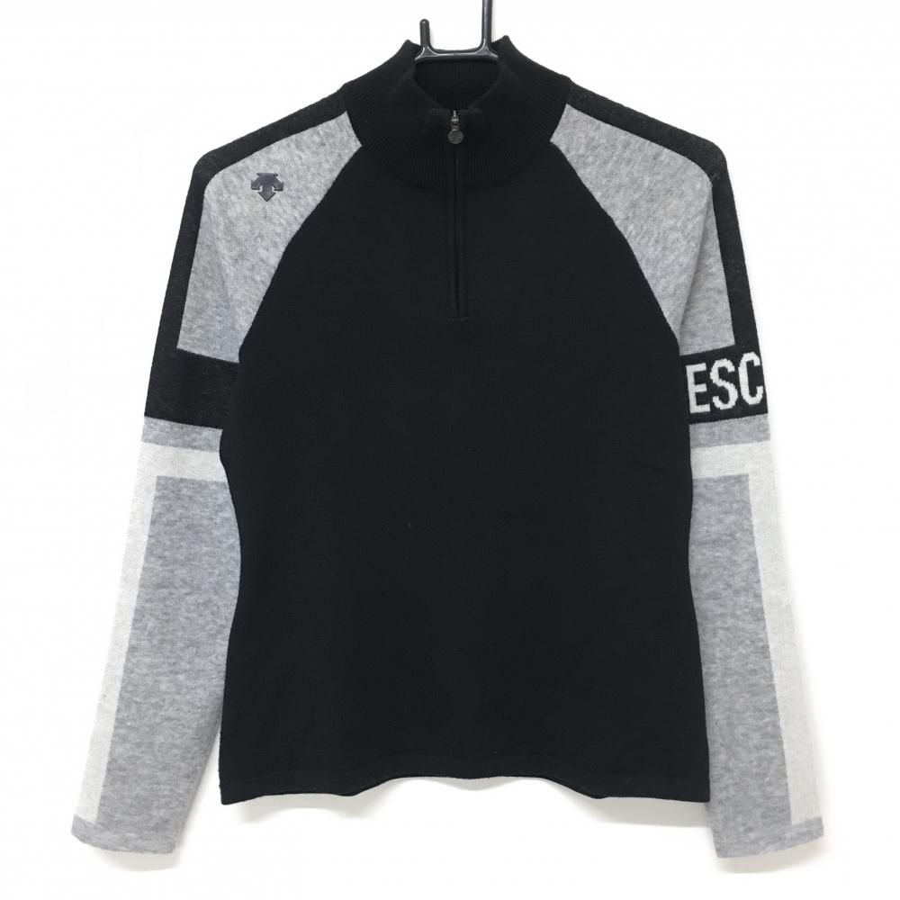 デサント ハーフジップ グレー ブラック セーター DESCENTE ハーフ