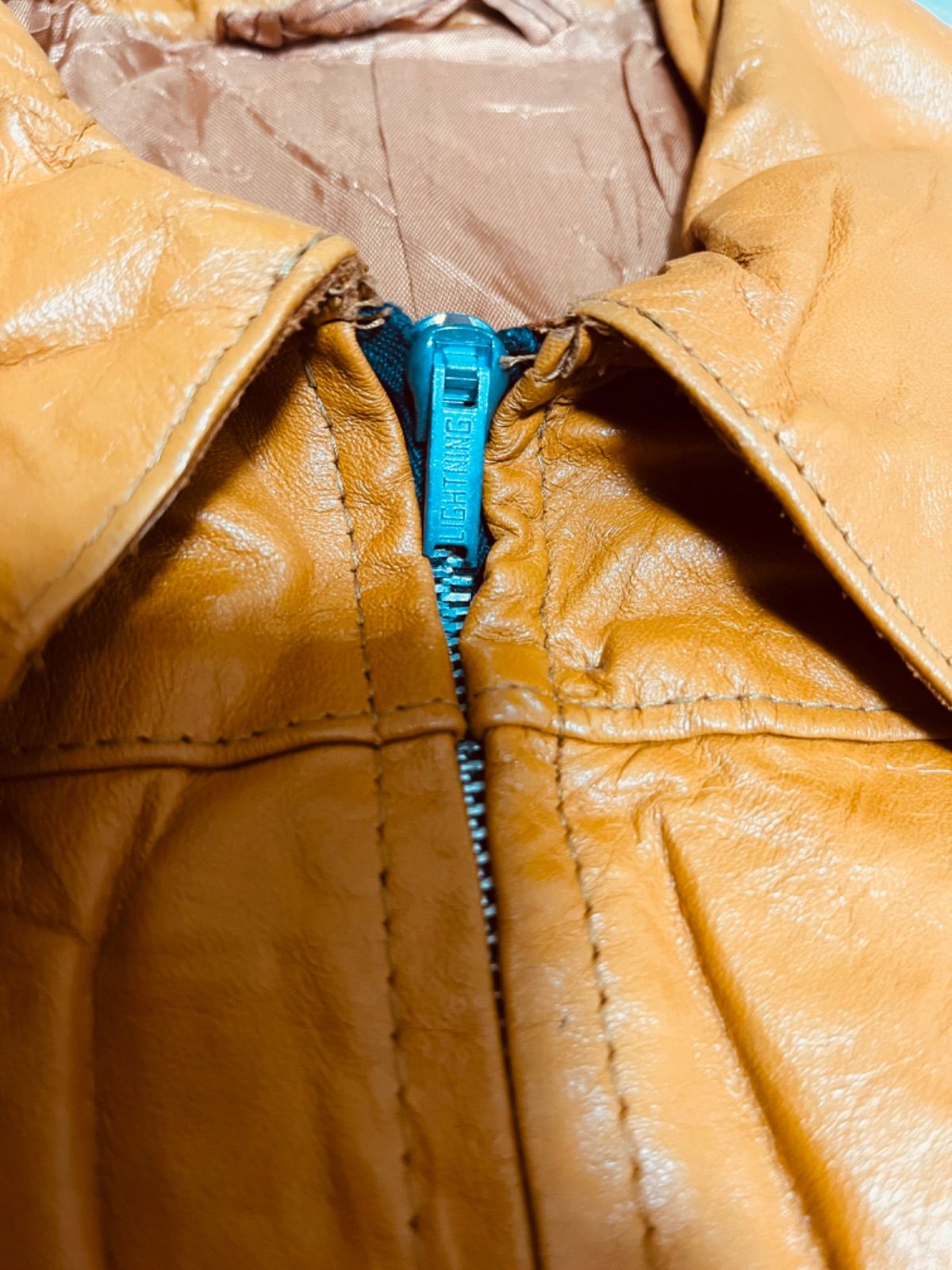 late60s〜70s UK.Vintage レザー ハーフコート ビーグルカラー - メルカリ 