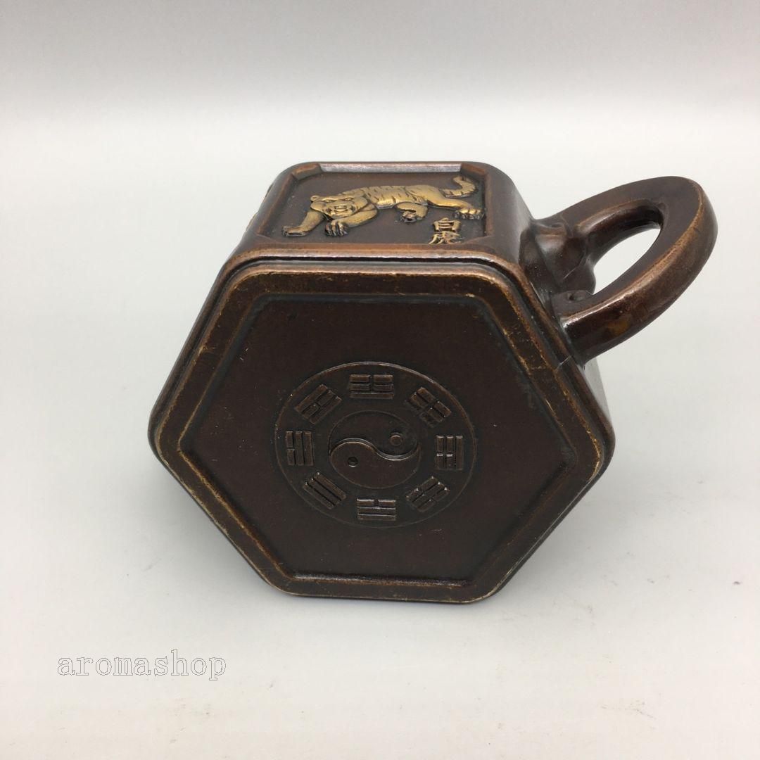銅器 四神獣荼壺 水筒 煎茶器 茶室 装飾品 工芸品 置物 銅器 四神獣荼壺 水筒 煎茶器 茶室 装飾品 工芸品 置物 - メルカリ