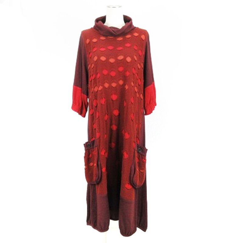 センソユニコ Senso unico ann吉 ニット ワンピース ロング 長袖 切替  