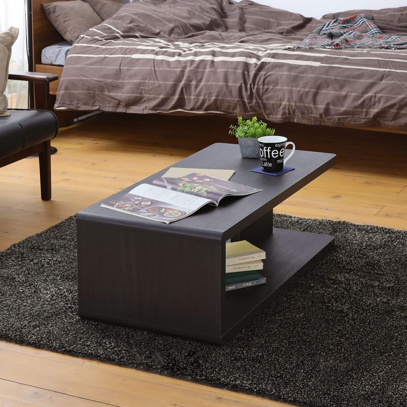 在庫セール おしゃれ シンプル ブラックオーク 机 幅89.7 高さ31.6 ローテーブル 奥行45cm KI2-9045TBO 白井産業 キアエッセ2