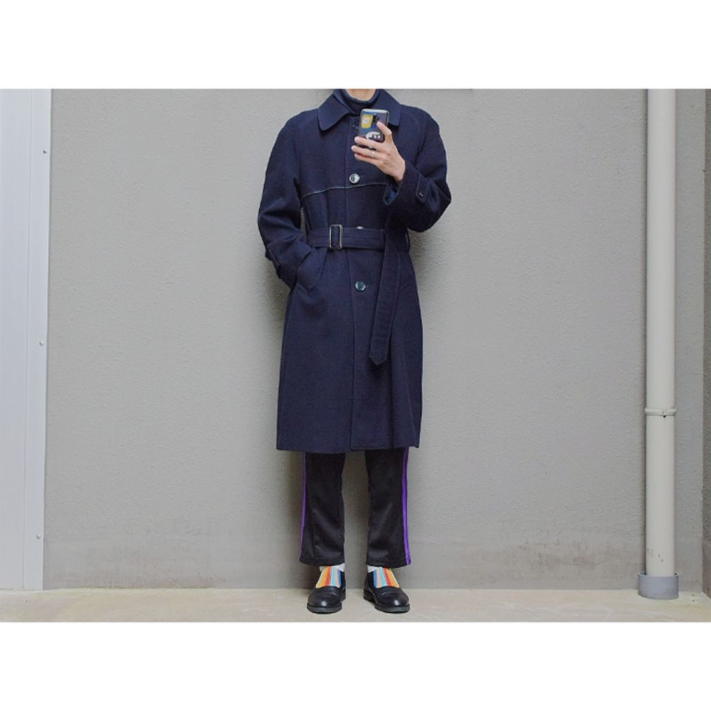 LANVIN PARIS]Belted Bal Collar Coat - メルカリ