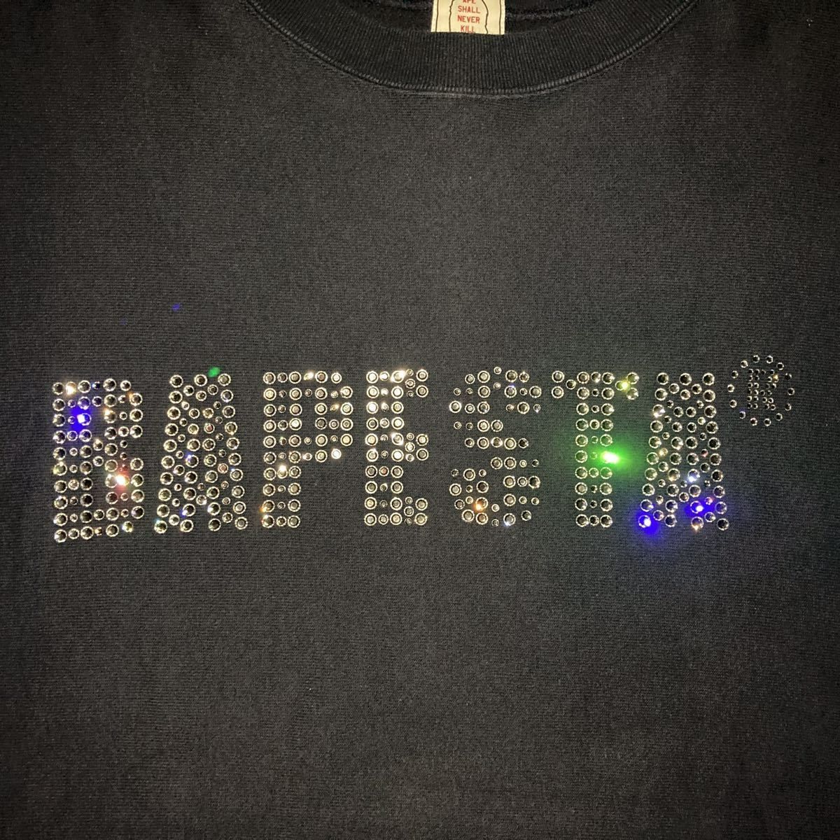 A BATHING APE ラインストーン スウェットトレーナー 希少 A BATHING