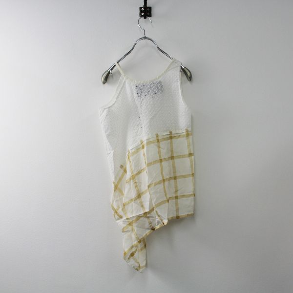 【毎日値下げセール】美品 定価3.1万 VLADIMIR KARALEEV ブラディミアカラリーヴ ARCO TOP S/ホワイト LIGHT PLAID ノースリーブ ブラウス【2400013325998】 美品 定価3.1万 VLADIMIR KARALEEV ブラディミアカラリーヴ ARCO