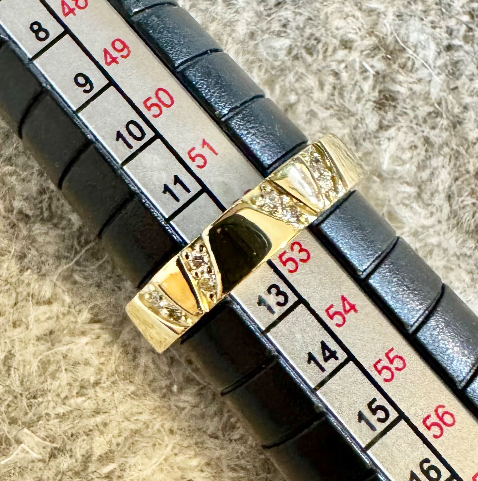 新品磨き済◇ギリオン◇12.5号*ダイヤモンド*K18*remax*健康リング