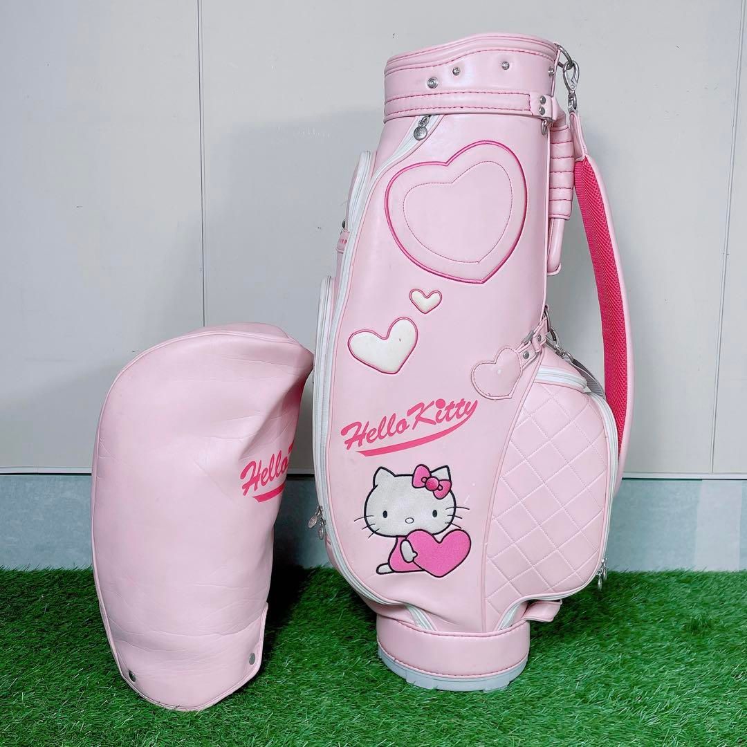 ハローキティ ゴルフ キャディバッグ ピンク キルト ダンロップ ハローキティ ゴルフ キャディバッグ ピンク キルト ダンロップ