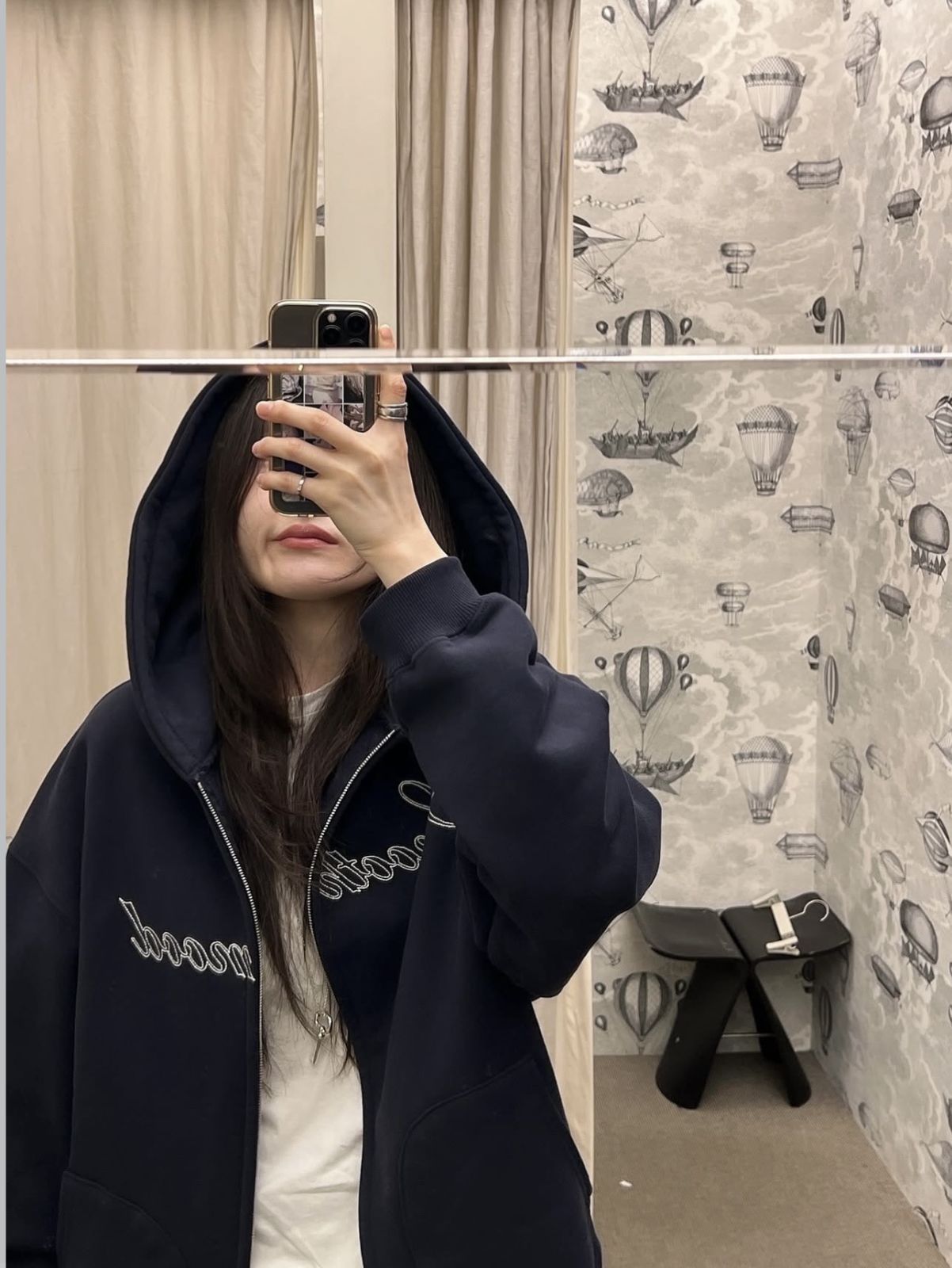 フード付きスウェットアウター 厚手