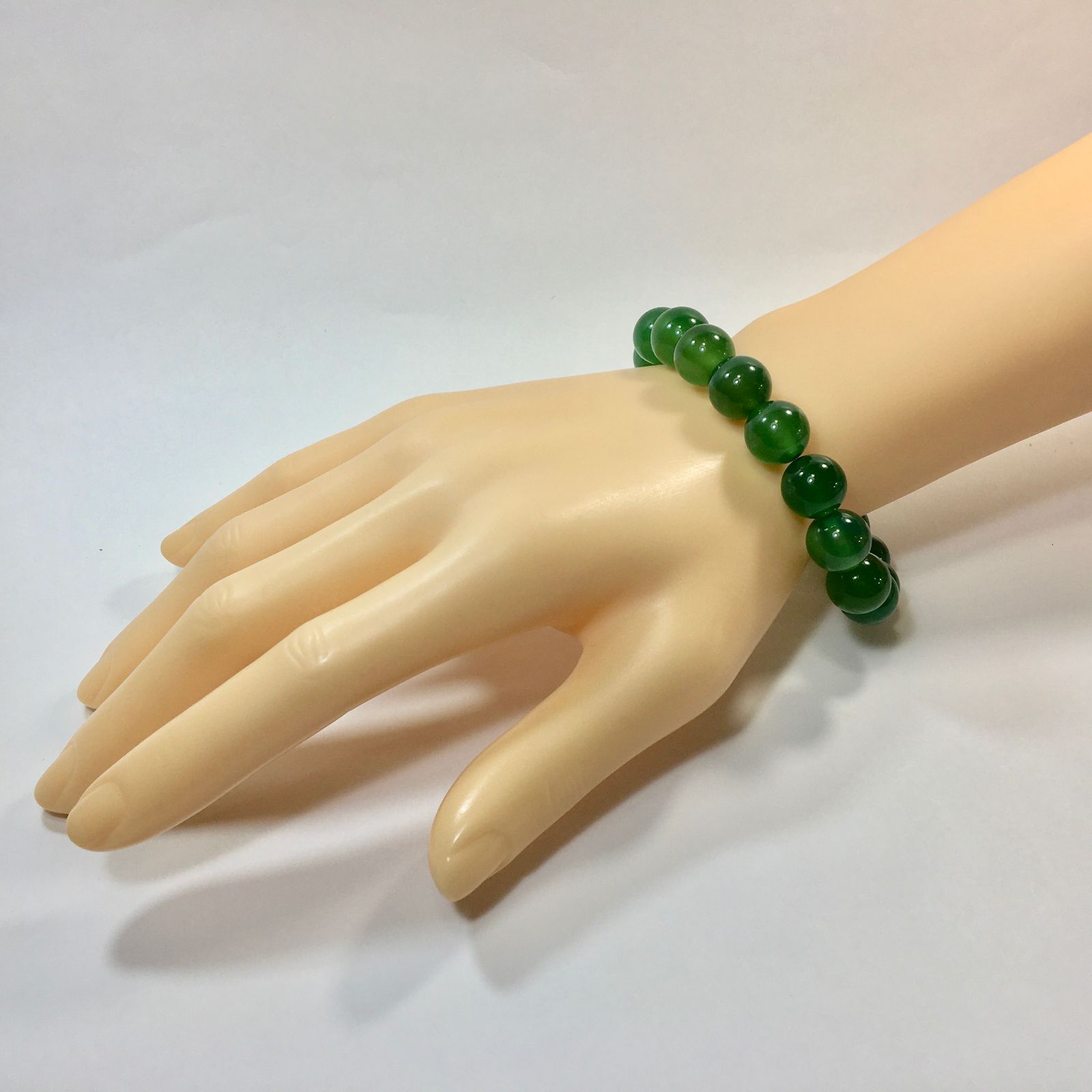 パワーストーン ブレスレット 緑瑪瑙 12mm 天然石ブレス / メンズ