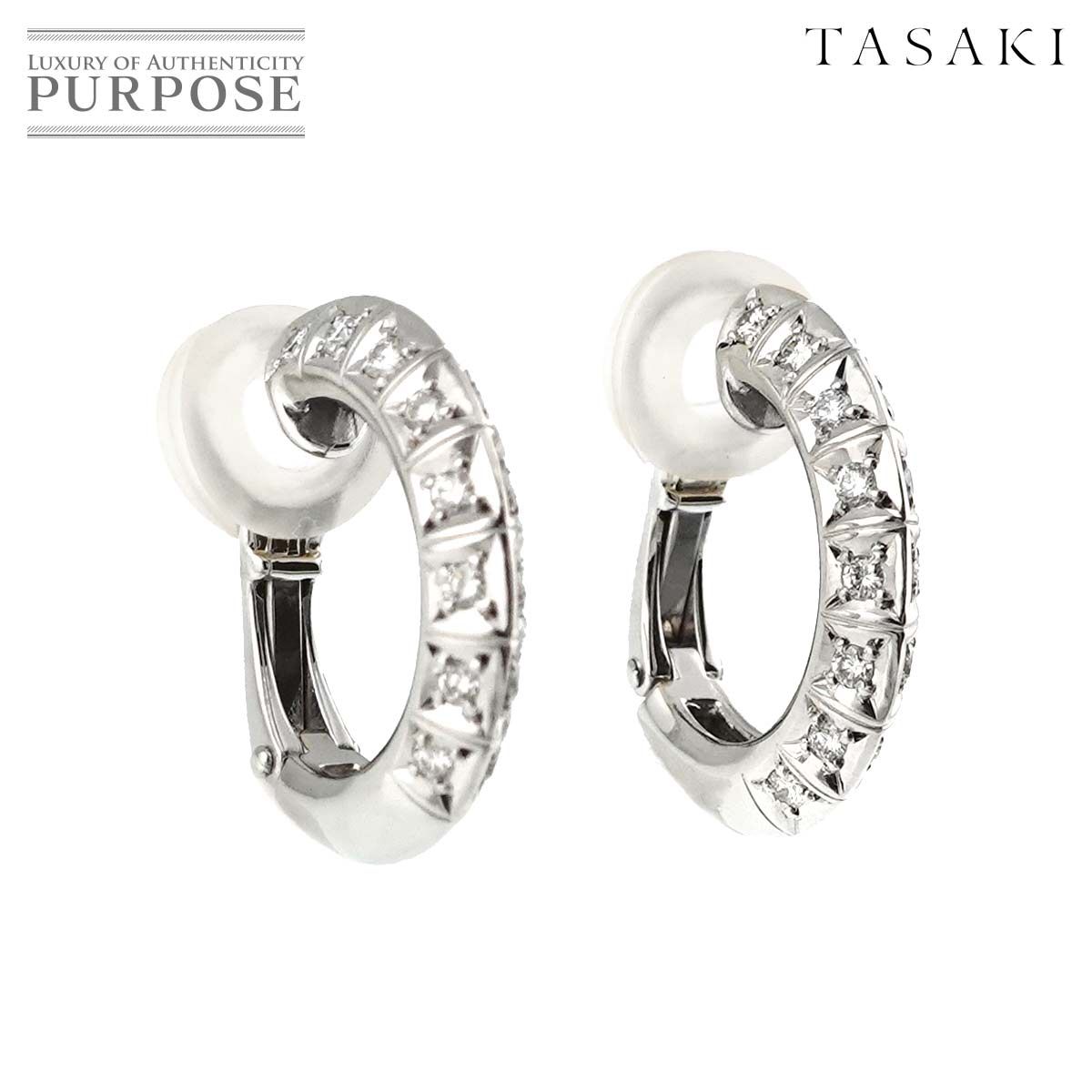 タサキ TASAKI ダイヤ 0.18ct/0.18ct イヤリング K18 WG