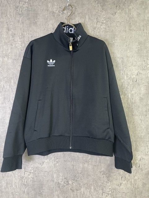 90S 日本製 ADIDAS ｱﾃﾞｨﾀﾞｽ ｼﾞｬｰｼﾞ ﾄﾗｯｸｼﾞｬｹｯﾄ ﾛｺﾞ DESCENTE ﾃﾞｻﾝﾄ ﾌﾞﾗｯｸ L 33931918