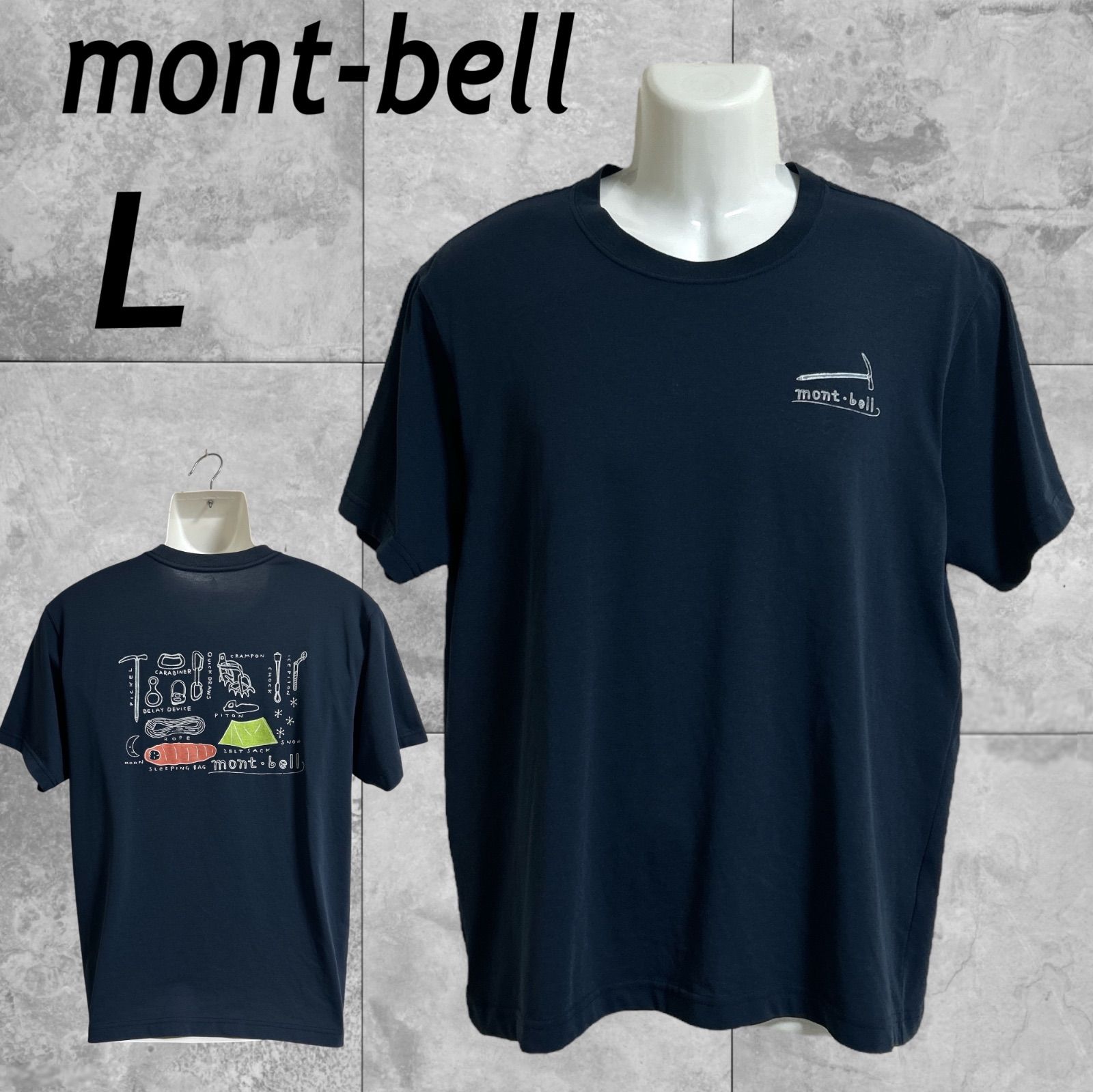 mont-bell モンベル メンズ Tシャツ L 半袖カットソー バックプリント