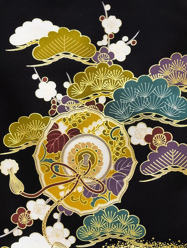 記念感謝祭☆正絹特撰京友禅伝統工芸染祝い花車まり文に四季花の豪華