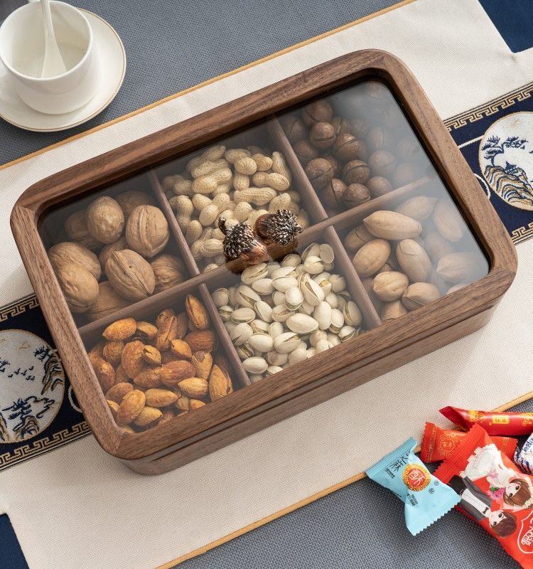 Amazon.co.jp: 木製 菓子器 卓上用 菓子皿 ナッツ・お菓子・果物