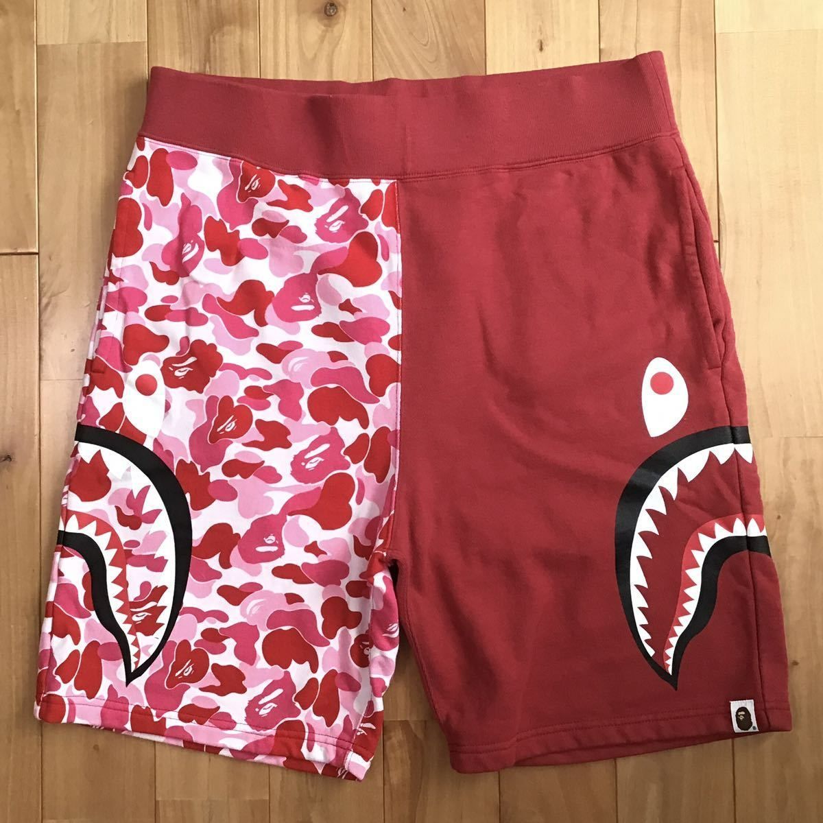 ABC camo pink side シャーク スウェットハーフパンツ Lサイズ a bathing ape shark sweat shorts  BAPE エイプ ベイプ ABCカモ ピンク