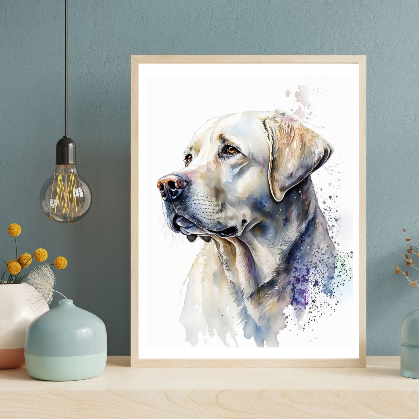 ラブラドールレトリバー 犬アート インテリ アポスター 水彩 いぬの絵 