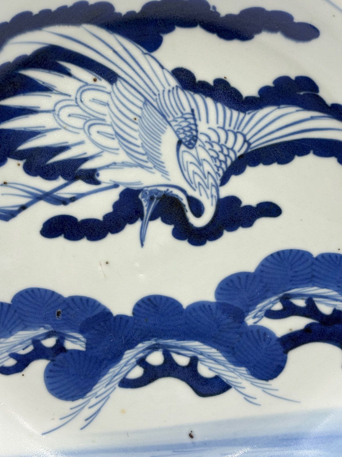 大皿 『龍に雲』 志田窯 染付 Aa-62 No.44 古染付鶏文皿 五客 / A set of 5 plates, Underglazed
