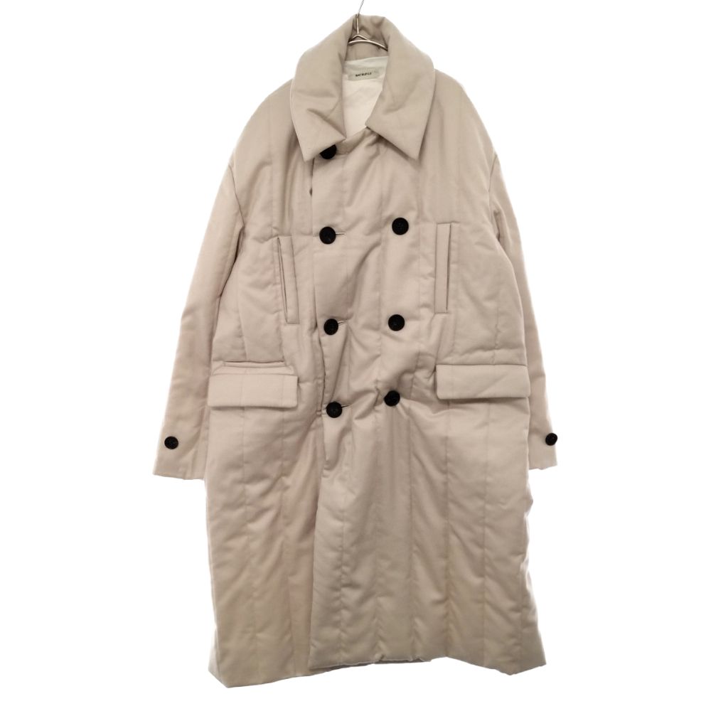 MATSUFUJI (マツフジ) Wool Stripe Quilted Double-Breasted Coat