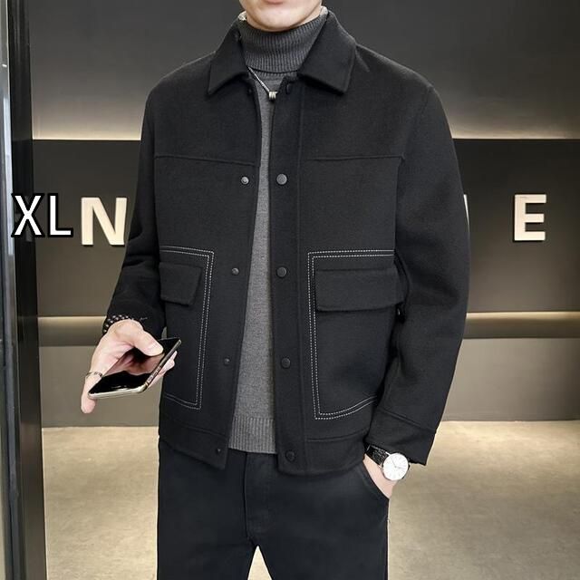 [XL]秋冬 コーデ メンズ 服 シンプル ファッション オシャレ 大人 かっこいい 大きいサイズ ストリート 紳士服 ウール コート ハイエンド シンプル ジャケット 快適