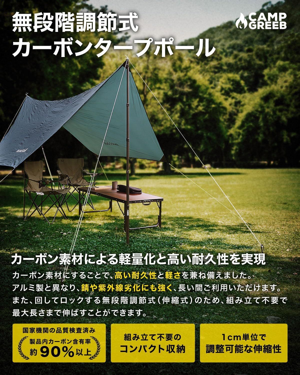 伸縮ポール 日本人キャンパー監修説明書付
