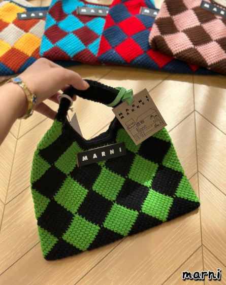 MARNI マルニマーケット ストライプトートバッグ