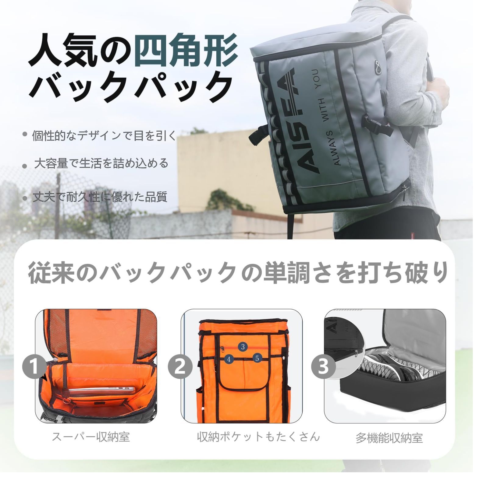 PCビジネスリュック スクエア型