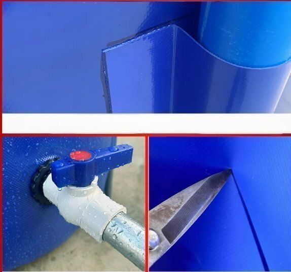 大型円形の帆布魚池厚手支柱 防水布貯水プール養殖水槽錦鯉一時飼育池900L