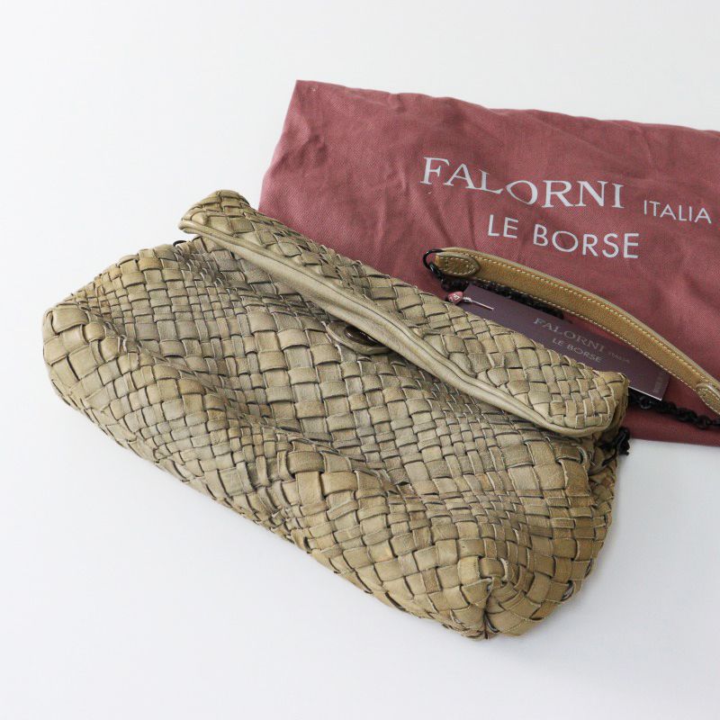 ファロルニ FALORNI レザー イントレチャート メッシュ ショルダー 