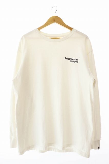 ザエンノイプロフェッショナル The ennoy Professional ×everyone エブリワン レコメンド デザイナー 刺繍ロゴ ロングスリーブ 長袖Tシャツ L 白 ホワイト
