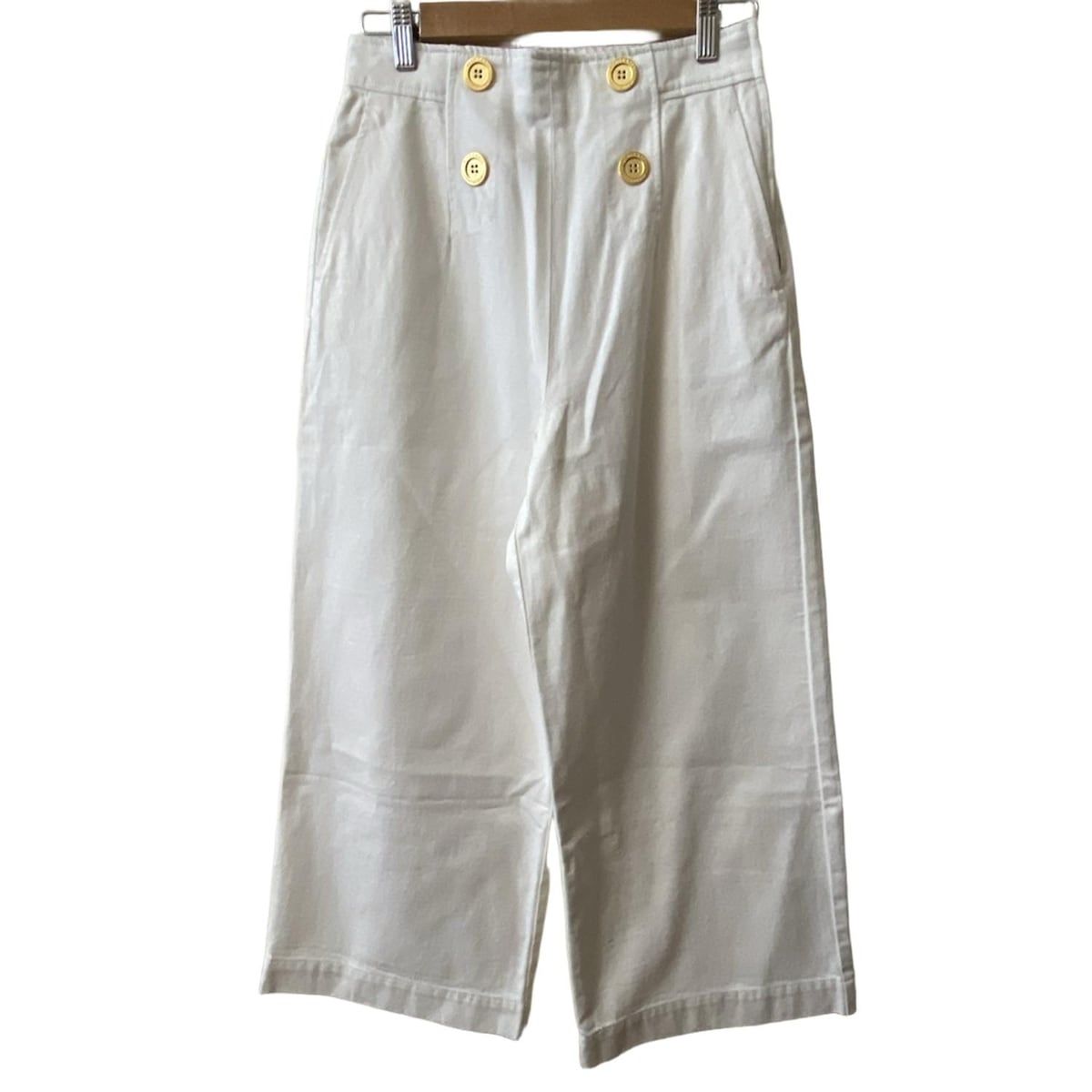 BLUE LABEL CRESTBRIDGE ブルーレーベルクレストブリッジ パンツ サイズ38 M レディース - 白 クロップド 半端丈 |ワイド