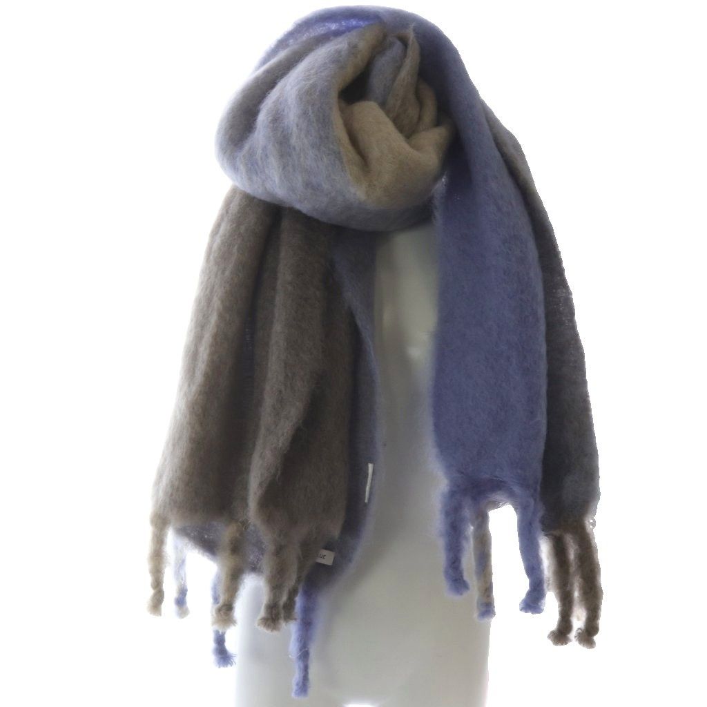 マディソンブルー MADISONBLUE モヘヤブランケット マフラー 青 ブルー 茶 MERCADOAVALIA_COM_BR