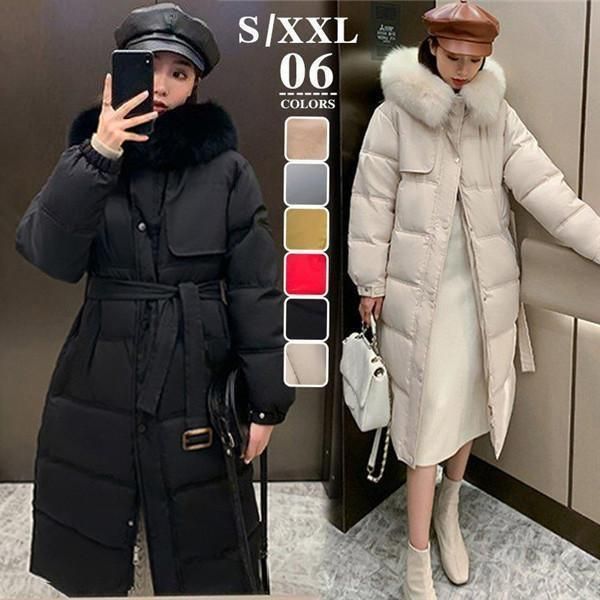 ロングダウンコート ダウンコートロングレディース ファー付きダウンコート フード付き 冬コート 大きいサイズ ジャケット アウター