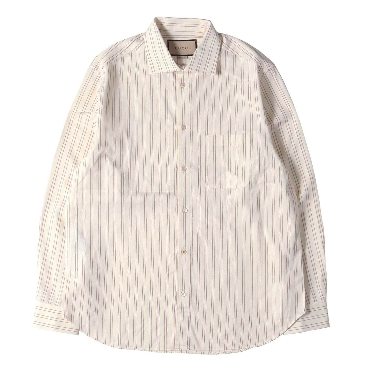 GUCCI グッチ シャツ サイズ:40(15 3/4) 21SS ツインストライプ ワイド 