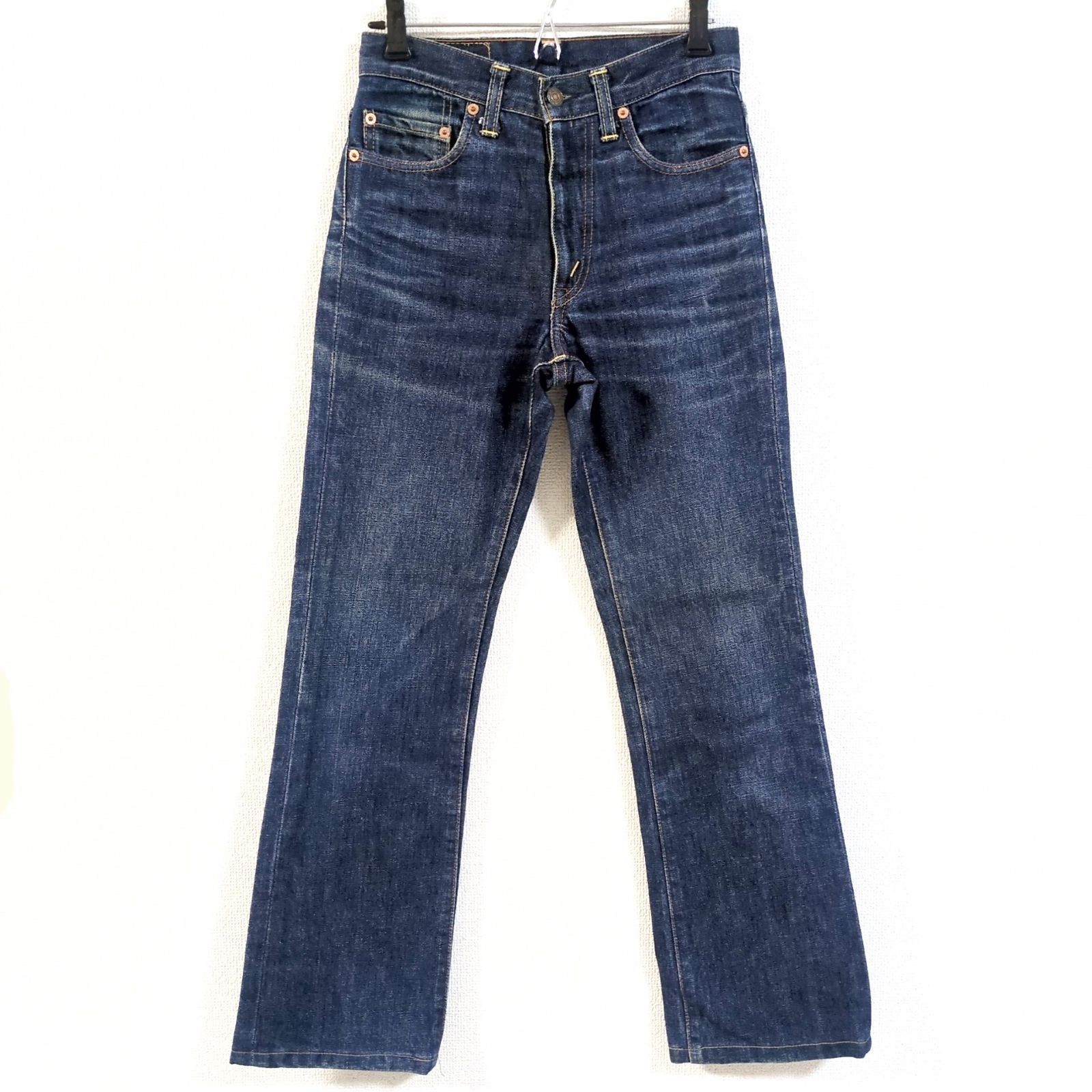 USA製◎(^w^)b Levi's リーバイス デニム パンツ ジーンズ インディゴ 綿100% 517-0217 カジュアル 定番 アメカジ 着回し 美品 ORIGINAL RIVETED 革パッチ メンズ サイズw28