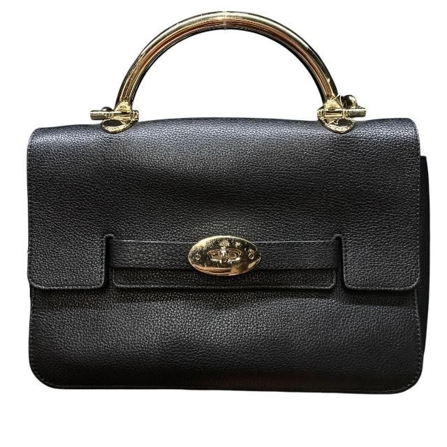 マルベリーレザー2way ショルダーバッグハンドバッグブラック