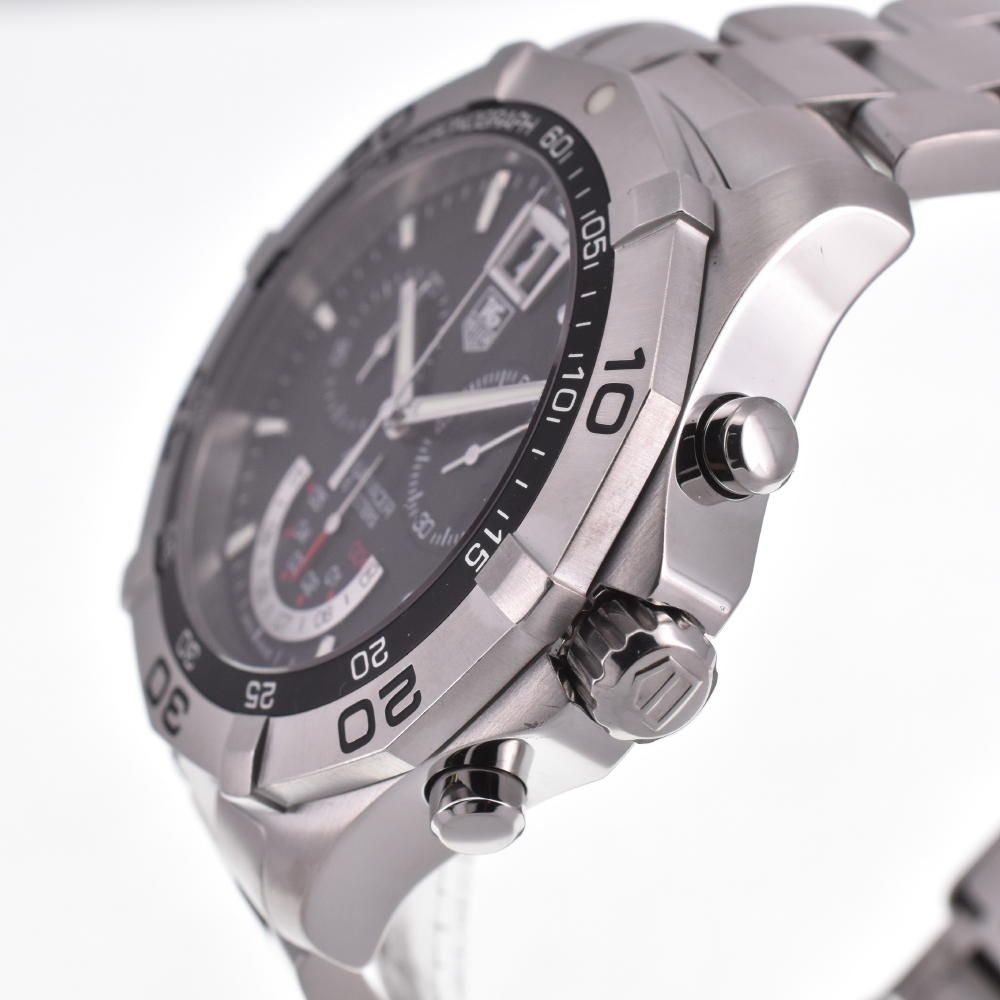 黒文字盤クオーツTAG HEUER アクアレーサー CAF101A ビッグデイト ...