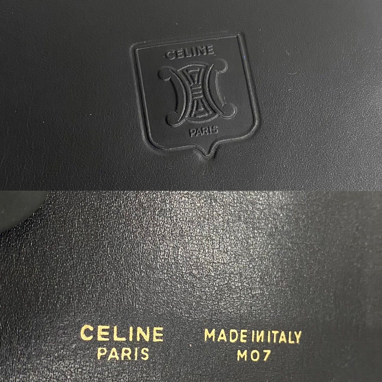 極 美品 CELINE セリーヌ ヴィンテージ トリオンフ ロゴ 金具 レザー